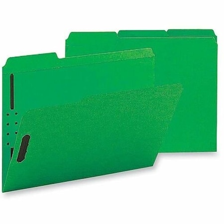 Business Source Fastener Folders, w/2-Ply Tab, 1/3 AST Tab, Ltr, Green, 50PK BSN17268